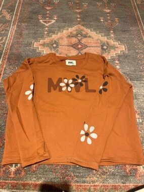Madewell Set - Rust Orange Floral Logo Sweatshirt with matching joggers - XS
